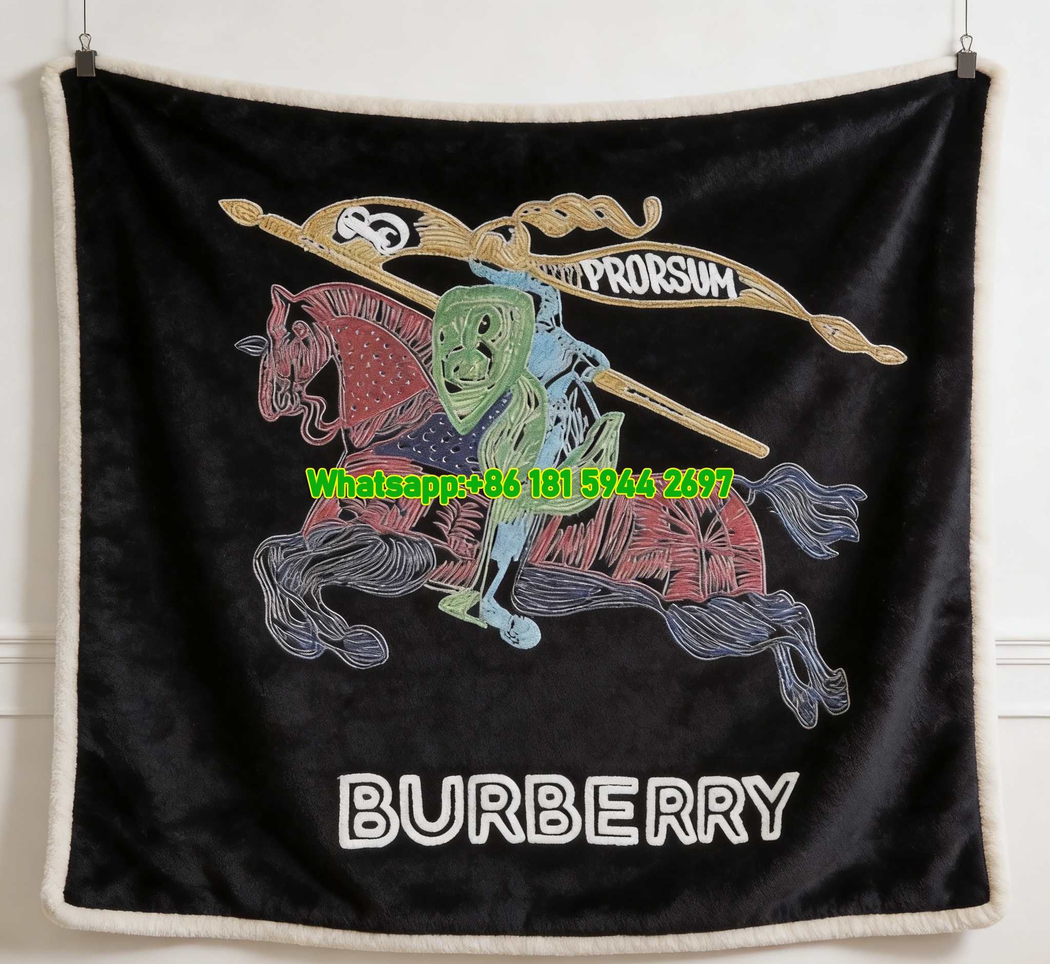 Burberry Red Rose Print Flannel Fleece Sofa Throw Blanket B181